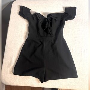 Lipsy London Black Bandeau Ruffle Romper Size 6